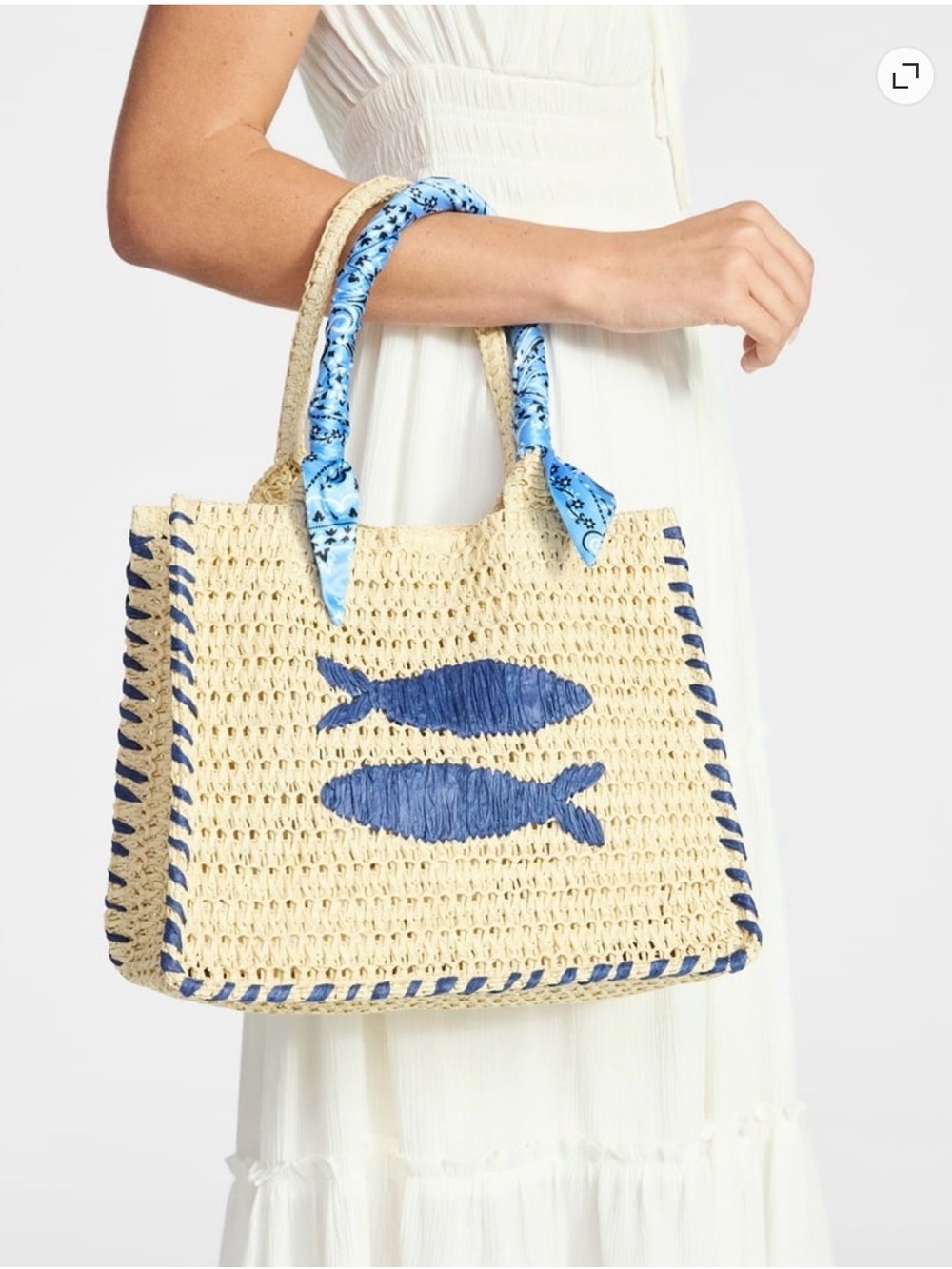 NWT No Boundaries Fish Tote Beach Summer Straw Bag Viral Influencer Bag